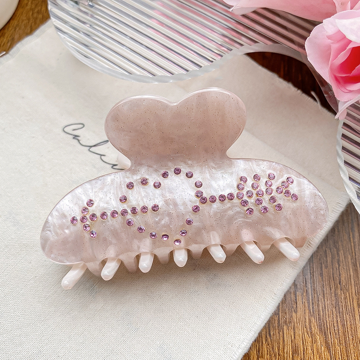 Wholesale Acrylic Diamond Love Valentine's Day Hair Clips